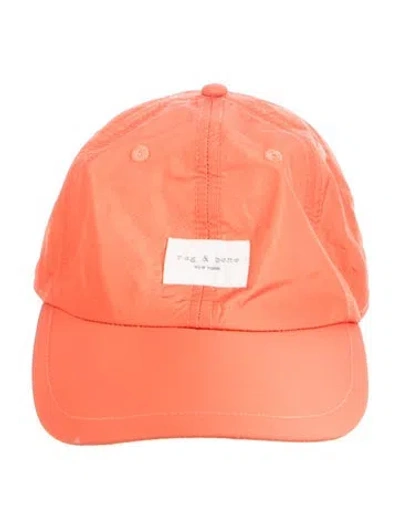 Pre-owned Rag & Bone Embroidered Adjustable Hat In Orange