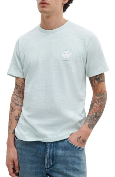 Rag & Bone Embroidered Sour Face T-shirt In Blue