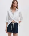 Rag & Bone Emery Drawstring Denim Short In White