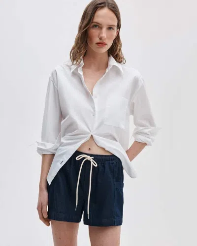 Rag & Bone Emery Drawstring Denim Short In White