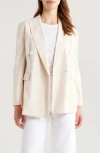 Rag & Bone Emile Double-breasted Linen Blazer In White