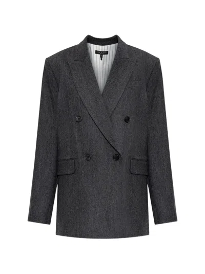 Rag & Bone Emile Double-breasted Blazer In Gray