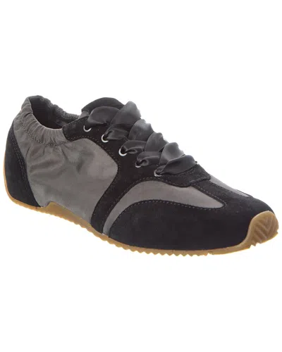 Rag & Bone Emilee Ballet Runner Satin & Suede Sneaker In Gray