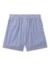 Rag & Bone Emma Striped Elastic-waist Shorts In Blue