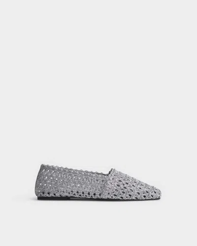 Rag & Bone Emma Woven Mesh Flats In Silver