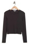 Rag & Bone Essie Long Sleeve Ribbed Crop T-shirt In Brown