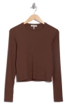Rag & Bone Essie Long Sleeve Ribbed Crop T-shirt In Brown