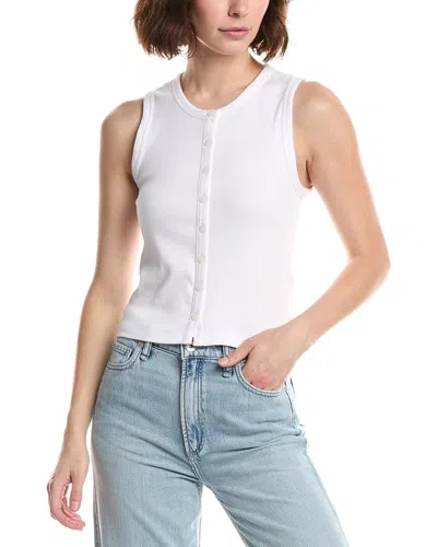 Rag & Bone Essie Rib Button Tank In White
