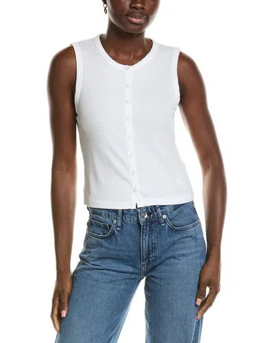 Rag & Bone Essie Rib Button Tank In White