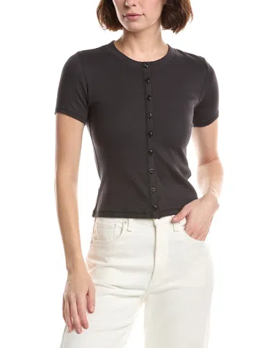 Rag & Bone Essie Rib Button Top In Black