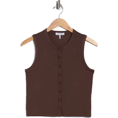 Rag & Bone Essie Rib Crop Tank In Brown