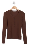Rag & Bone Essie Rib Henley In Brown