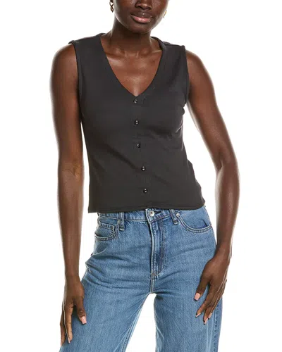 Rag & Bone Essie Rib V Button Tank In Transparent