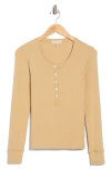 Rag & Bone Essie Ribbed Henley In Brown