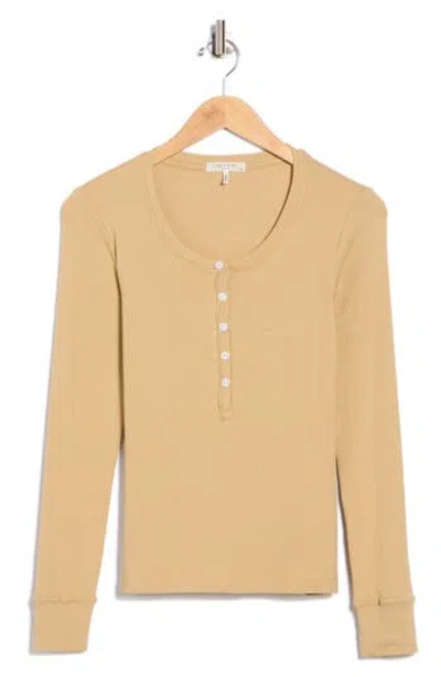 Rag & Bone Essie Ribbed Henley In Brown