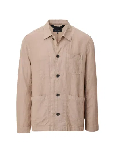 Rag & Bone Evan Linen Chore Jacket In Brown