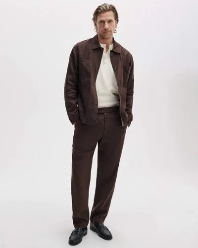 Rag & Bone Evan Linen Trousers In Brown
