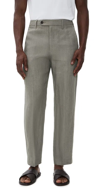 Rag & Bone Evan Linen Trousers Grey In Gray