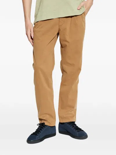 Rag & Bone Evan Pleated Chino Trousers In Brown