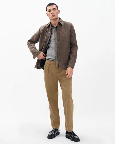 Rag & Bone Evan Pleated Stretch Twill Chinos In Brown