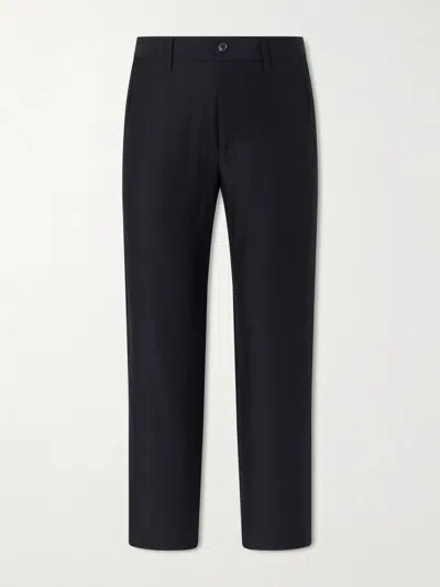 Rag & Bone Evan Straight-leg Wool And Linen-blend Trousers In Black