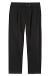 Rag & Bone Evan Trim Fit Pleated Stretch Cotton Chinos In Black