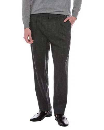 Rag & Bone Evan Wool & Linen-blend Pleated Trouser In Black