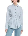 Rag & Bone Eve Stripe Poplin Shirt In Blue