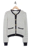 Rag & Bone Evelyn Stripe Organic Cotton Blend Cardigan In White