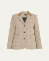 Rag & Bone Evia Houndstooth Plaid Blazer In Multi