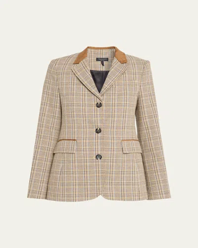 Rag & Bone Evia Houndstooth Plaid Blazer In Multi