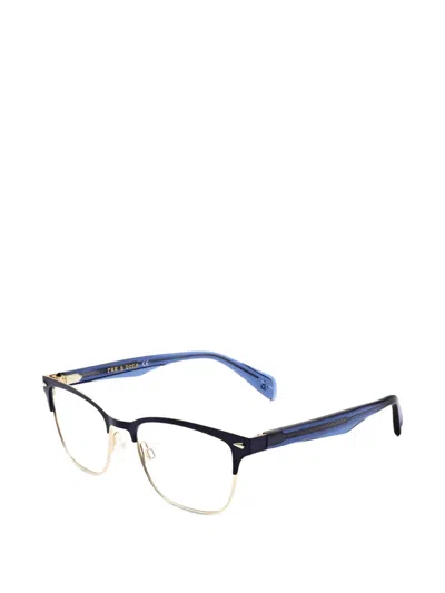 Rag & Bone Eyewear 기하학 프레임 안경 In 블루