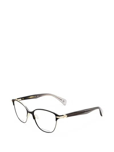 Rag & Bone Eyewear Geometric-frame Glasses In 블랙
