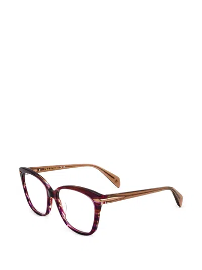 Rag & Bone Eyewear 혼 이펙트 캣아이 프레임 안경 In 퍼플