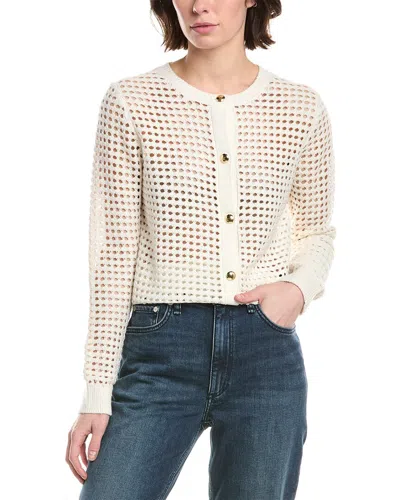 Rag & Bone Ezra Silk & Linen-blend Cardigan In Purple