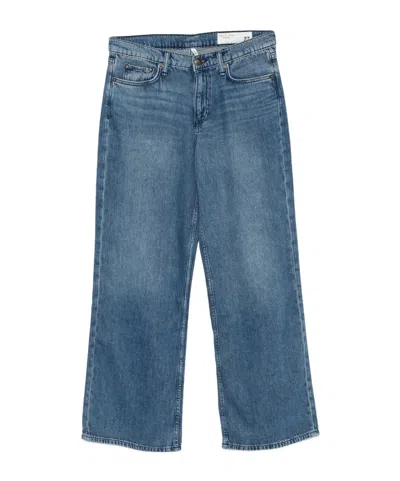 Rag & Bone Faded-effect Wide-leg Jeans In Blue