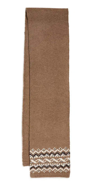 Rag & Bone Fallon Stud Fair Isle Scarf Cammt