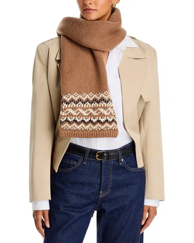 Rag & Bone Fallon Studded Fair Isle Scarf In Brown