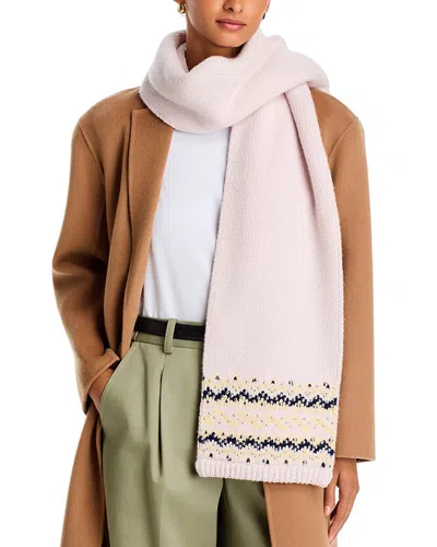 Rag & Bone Fallon Studded Fair Isle Scarf In Pink