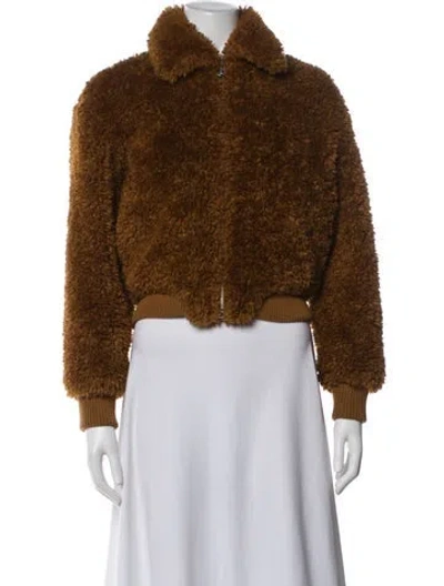 Pre-owned Rag & Bone Faux Fur Bomber Jacket In Brown