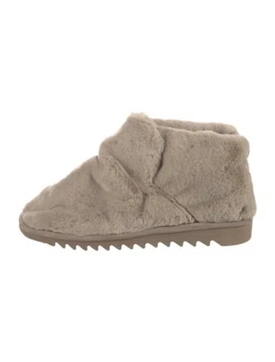 Pre-owned Rag & Bone Faux Fur Boots In Neutral