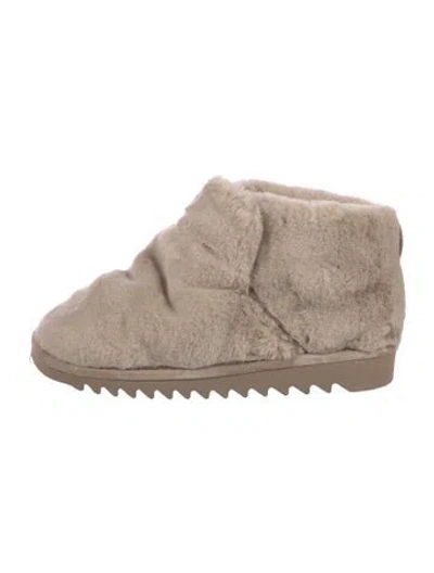 Pre-owned Rag & Bone Faux Fur Lace-up Boots In Brown