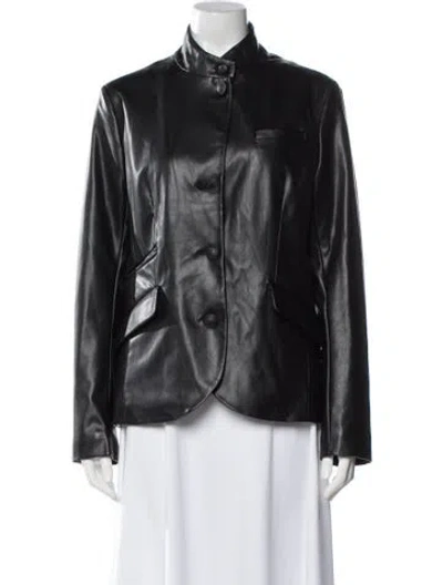 Pre-owned Rag & Bone Faux Leather Biker Jacket In Black