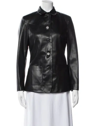 Pre-owned Rag & Bone Faux Leather Evening Jacket In Black