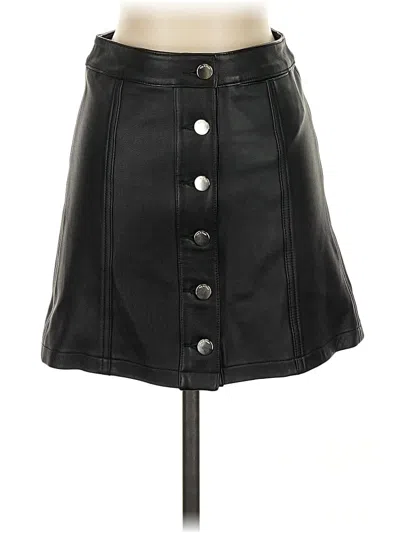 Pre-owned Rag & Bone Faux Leather Skirt In Black