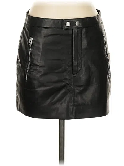 Pre-owned Rag & Bone Faux Leather Skirt In Black