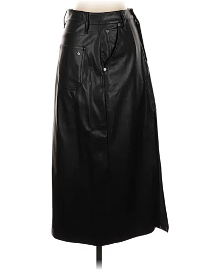 Pre-owned Rag & Bone Faux Leather Skirt In Black