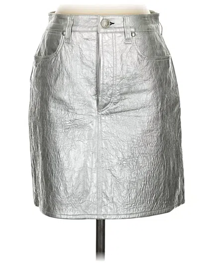 Pre-owned Rag & Bone Faux Leather Skirt In Silver