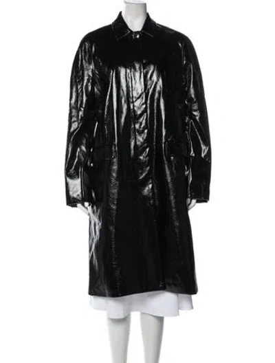 Pre-owned Rag & Bone Faux Leather Trench Coat In Black