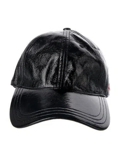 Pre-owned Rag & Bone Faux Patent Leather Baseball Hat In Black